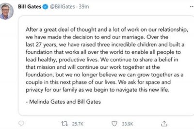 ​比尔·盖茨与梅琳达宣布离婚 比尔盖茨为什么离婚